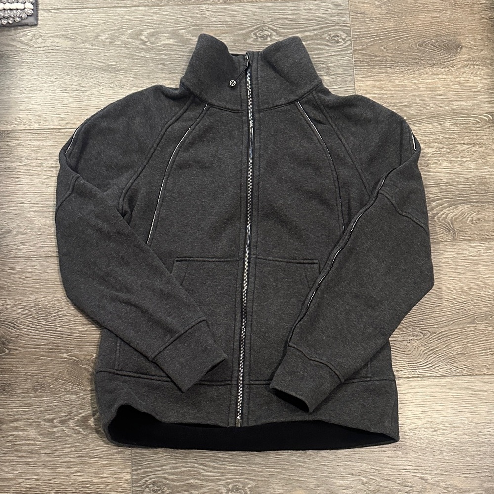 Lululemon fleece Charcoal Full-Zip Funnel Neck Jacket